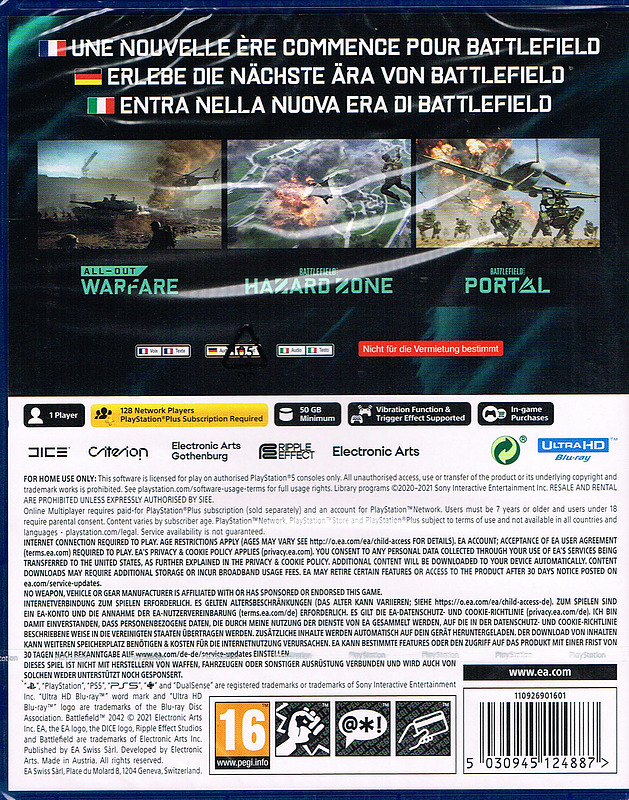 Battlefield 2042 Day 1 Edition + 5 Boni (AT-PEGI) Rueckseite