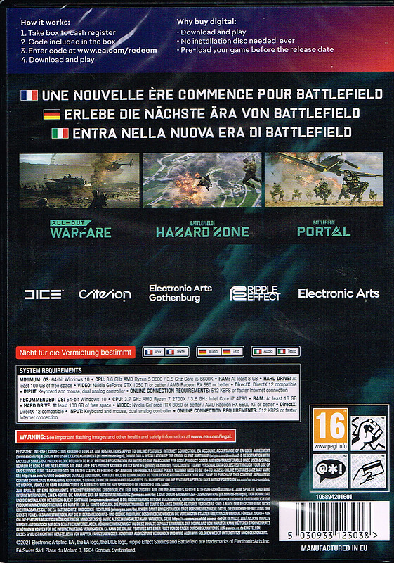 Battlefield 2042 Day 1 Edition + 5 Boni (AT-PEGI) Rueckseite