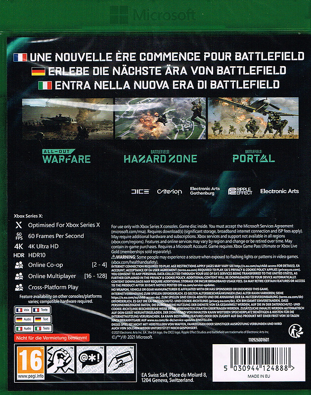 Battlefield 2042 Day 1 Edition + 5 Boni (AT-PEGI) Rueckseite