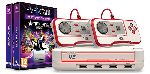 Blaze Evercade VS Premium Pack + 2 Vol White 2 Controller + Technos Arcade + Data East Arcade Cover