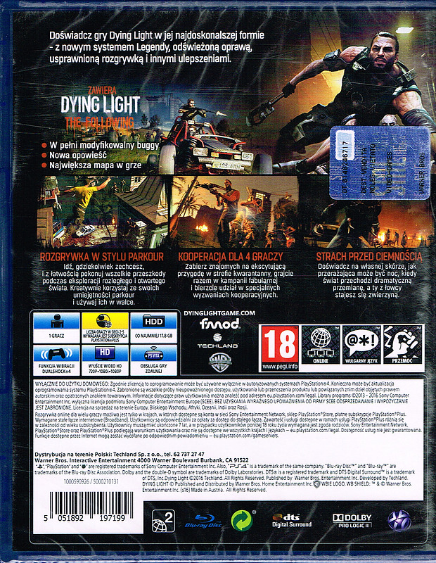 Dying Light: The Following Enhanced Edition (PEGI) Dying Light Enhanced + The Following Rueckseite