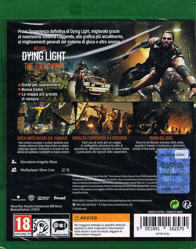 Dying Light: The Following Enhanced Edition (PEGI) Dying Light Enhanced + The Following Rueckseite