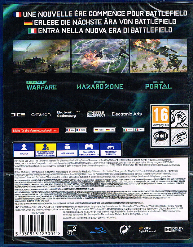 Battlefield 2042 Day 1 Edition + 5 Boni (AT-PEGI) Rueckseite